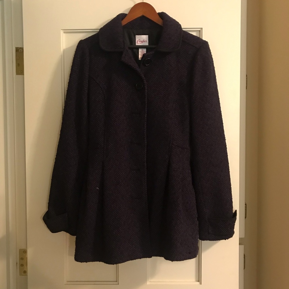 Purple and Black Wool Coat